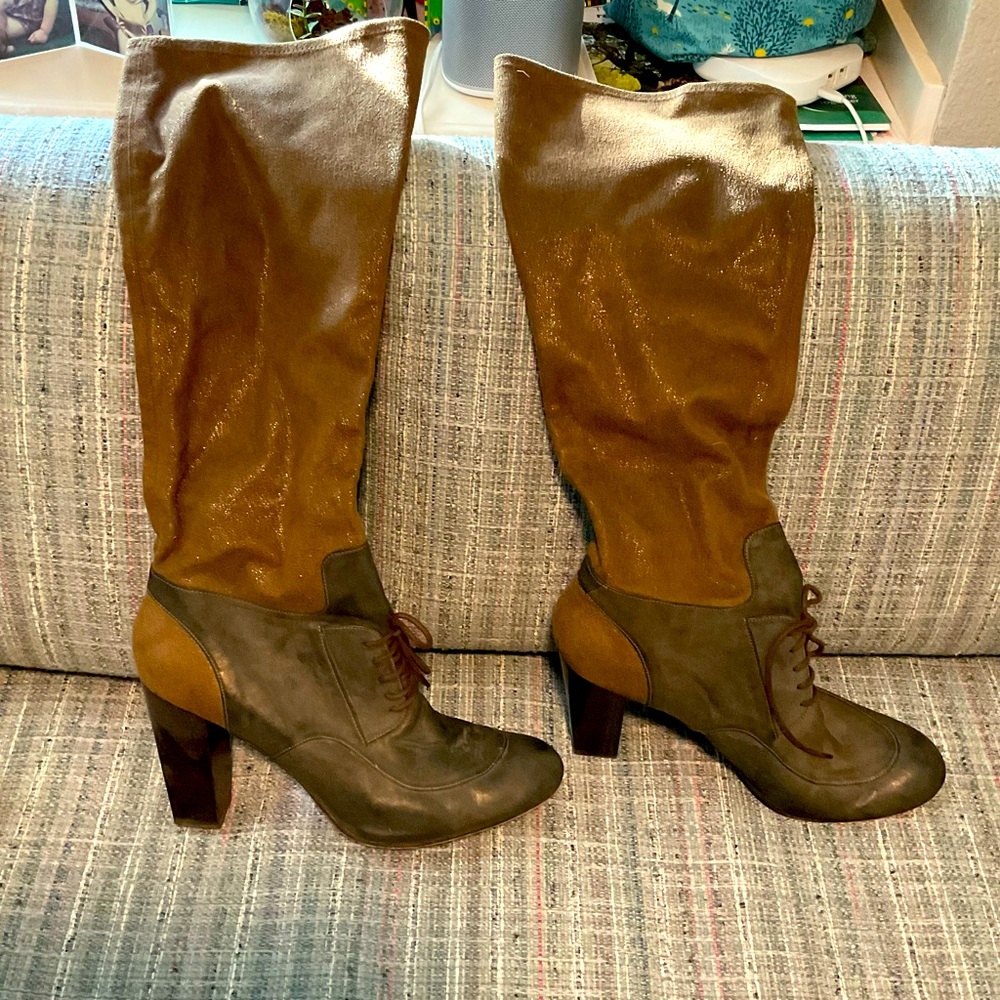Donald Pliner two-tone boots